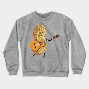 Funny peanut with guitar Crewneck Sweatshirt